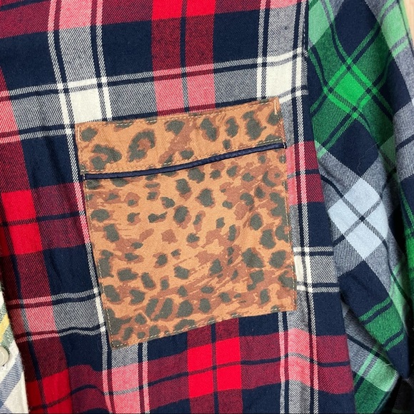 Aerie Mixed Pattern Flannel Button Up Blouse (M) - Picture 5 of 12